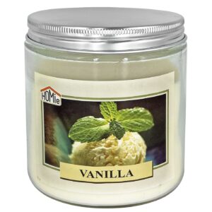 Κερί Βανίλια σε Βάζο Γυάλινο με Καπάκι 10x9,5cm,  545g, Gross, 280g net Homie 57503
