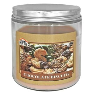 Κερί Σοκολάτα Μπισκότο σε Βάζο Γυάλινο με Καπάκι 10x9,5cm, 545g Gross, 280g net Homie 57504 - Image 1