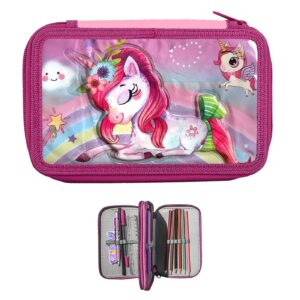 Κασετίνα Μονόκερος 2 Φερμουάρ Γεμάτη 19x13x4cm JustNote 702964