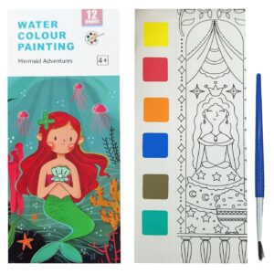 Άλμπουμ Χρωματισμού με Νερομπογιές & Πινέλο Γοργόνα 19x8cm JustNote 703226 - Image 1