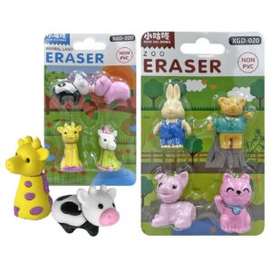 Γόμες 3D Ζωάκια Ζούγκλας 4τεμ ~3,5cm JustNote 703394 (24ΤΜΧ)