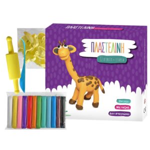 Πλαστελίνη Κουτί με Καλούπια & Εργαλεία σετ=12 Χρώματα 180gr net JustNote 703440