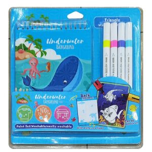 Σχολικό σετ=5τεμ Ζωγραφικής, Σπιράλ Τετράδιο και 4 Μαρκαδόροι 25x25cm JustNote 703454 - Image 2