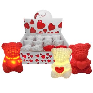 Αρκούδος Roses με φως 6,5x5,5cm Homie 322046 (12ΤΜΧ)