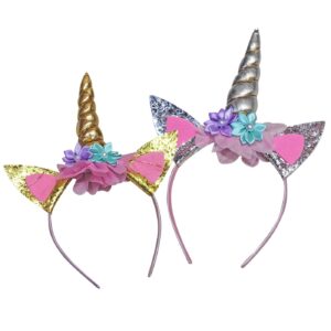 Στέκα Μονόκερος Χρυσός με Λουλούδια  Carnavalista 232603 (12ΤΜΧ)