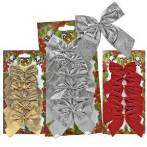 Φιόγκοι Γυαλιστεροί σετ=6τεμ 8cm Xmasfest 113272