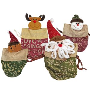 Τσαντάκι Πουγκί Λινάτσα με Φιγούρα Xmas 24x16cm Xmasfest 1133695